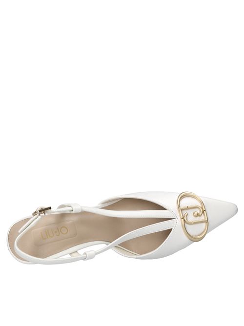 Décolleté slingback in pelle ed ecopelle LIU JO | SABRY 01 SHINY NAPPABIANCO